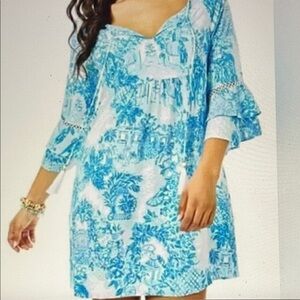 Lilly Pulitzer Azita Tunic Dress in Multi Toile Me About It NWT Small